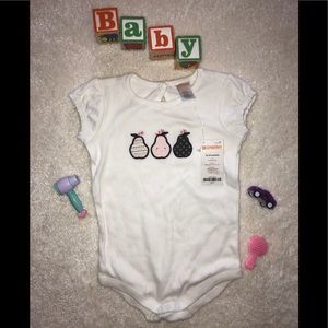 Gymboree White w/ Pear design Onesie 12-18 Months